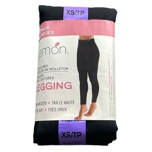 Lemon - 2 Pack Fleece-Lined Legging